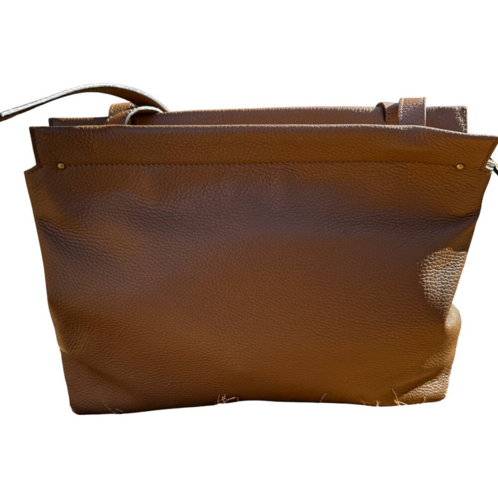 Giani Chiarini Matilde Italian Leather Tote Cognac Camel $385 Retail - Picture 13 of 14
